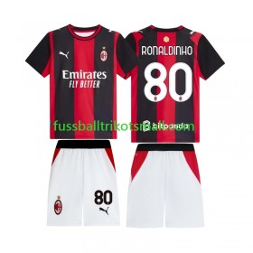 Fußballtrikots AC Mailand Ronaldinho 80 Kinder 2026-2027 Kurzarm Heimtrikotsatz kaufen